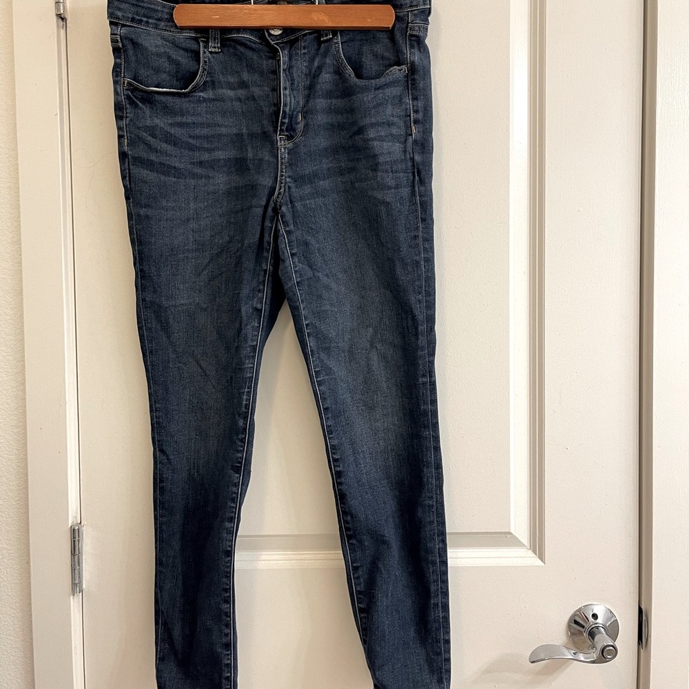 TWO pairs of size 12 short American Eagle high waisted jeggings.